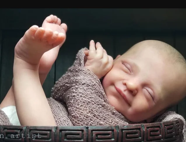 NPK 17inch Sweet Sleeping Baby Reborn Doll Kit Sunny Delite Размер Новорожденной Незаконченной Неокрашенной Куклы с Тканевым Корпусом