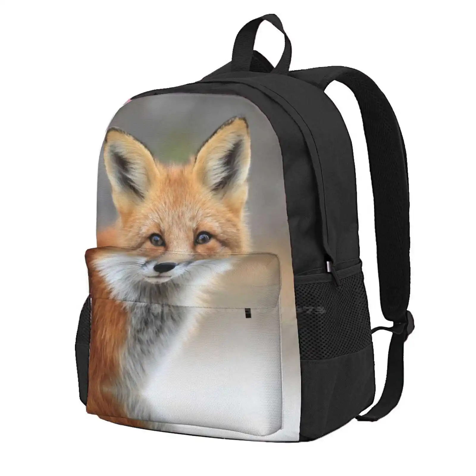 Рыжая лисица Морда подростка, студента колледжа, Рюкзак для ноутбука, дорожные сумки, Млекопитающее Red Fox, Любопытная природа, Дикая природа, Дикие животные, Алгонкин