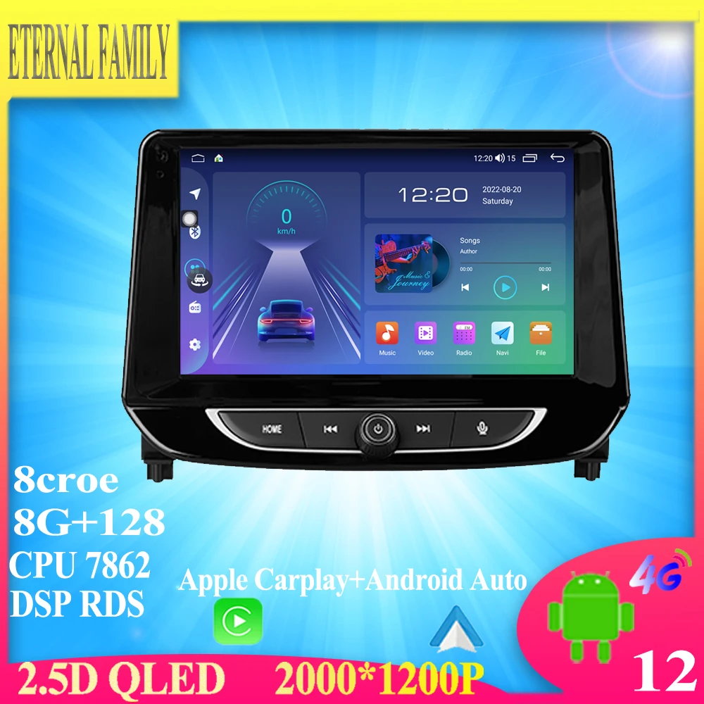 Android 12 Для Chevrolet Tracker 4 2019-2022 Автомобильный Радиоприемник Мультимедийный Видеоплеер Навигация GPS Android 12 Без 2din 2 din dvd