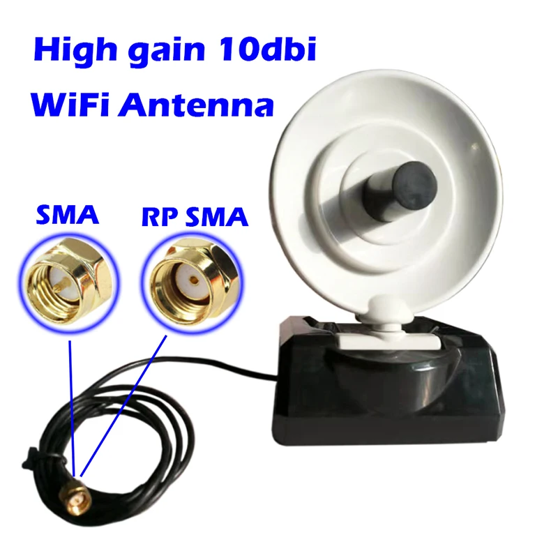 Антенна WiFi С Высоким Коэффициентом усиления 10dBi С Кабелем RG174 Для Формы Направленного Радара WLAN, Усилителя Антенны, Zigbee, BlueTooth, Маршрутизатора Точек доступа