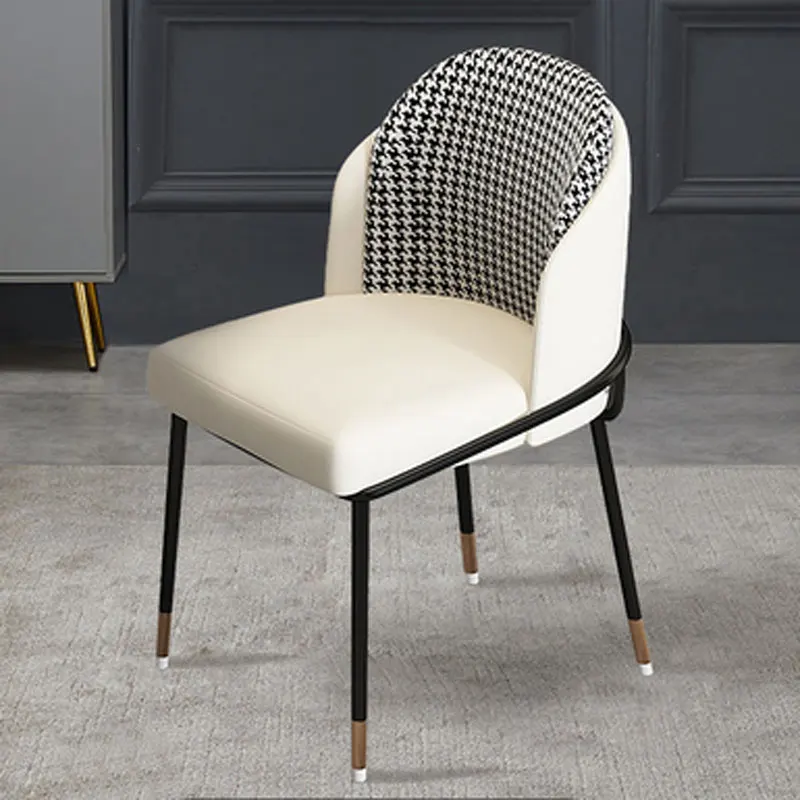 Обеденные стулья Nordic Light из роскошной ткани для кухни, современные минималистичные дизайнерские стулья с кожаной спинкой, домашние стулья для макияжа