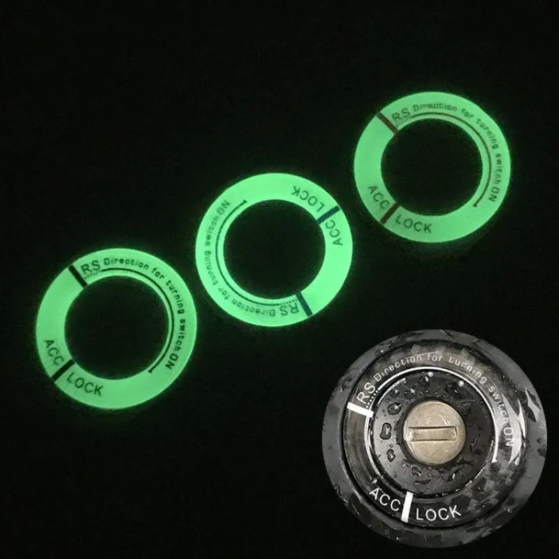 Светящиеся кольца-наклейки для замка зажигания автомобиля, кольцо для ключей, окружающий свет, ночное украшение для Авто, мотоцикла, Универсальная 3D наклейка