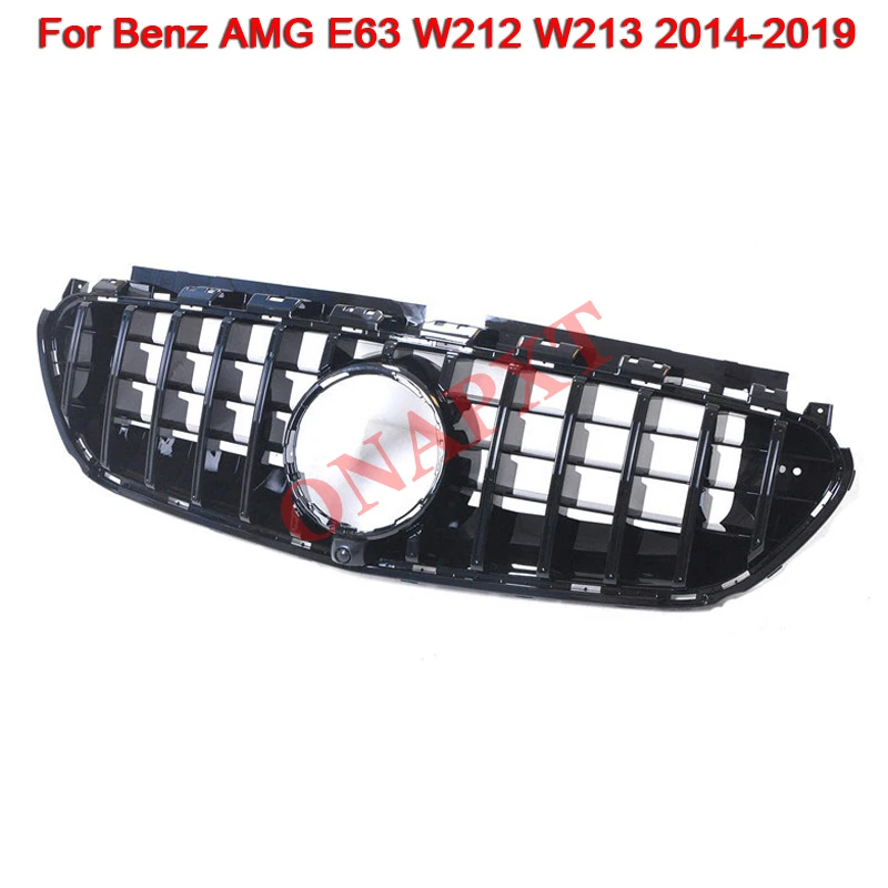 Стайлинг автомобиля Средняя решетка радиатора Для Mercedes-Benz W212 W213 E63 2014-2019 AMG ABS пластик решетка переднего бампера Авто вертикальная решетка