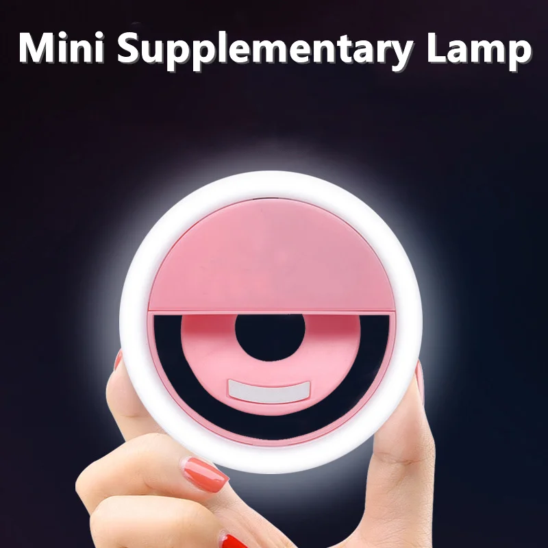 USB Зарядка Led Selfie Ring Light Объектив Мобильного Телефона LED Selfie Lamp Ring для iPhone Samsung Xiaomi Phone Selfie Light tiktok