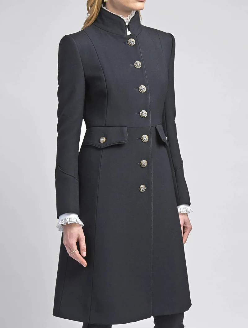 Новое дизайнерское женское шерстяное пальто Модное однобортное пальто с длинным рукавом 32919