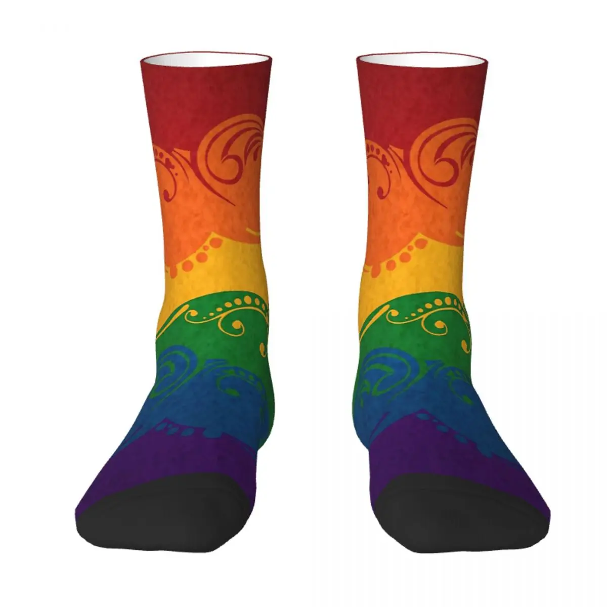 Декоративные носки с радужным флагом, гей-парад, ЛГБТ, любовные носки, мужские, женские, летние чулки, полиэстер