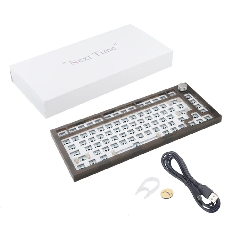 Комплект механической клавиатуры nextTime 75 с горячей заменой Проводной Type-C RGB Белый черный Молочно-розовый Совместимый переключатель с 3/5 контактами