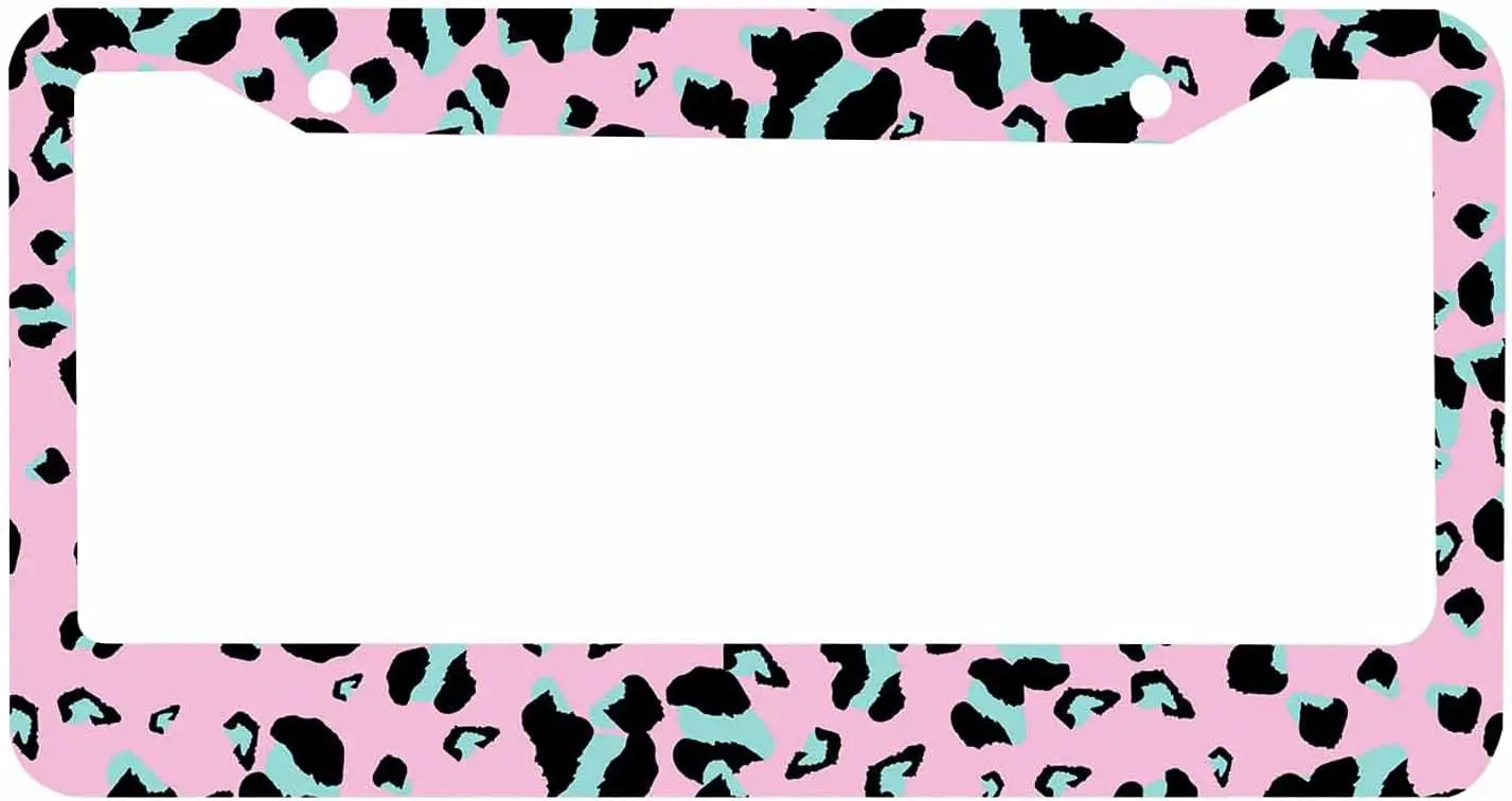 Рамка номерного знака Цветочная Леопардовая крышка автомобильной бирки Алюминиевый Автомобильный держатель номерного знака для мужчин и женщин 12x6 дюймов Автомобильный держатель номерного знака