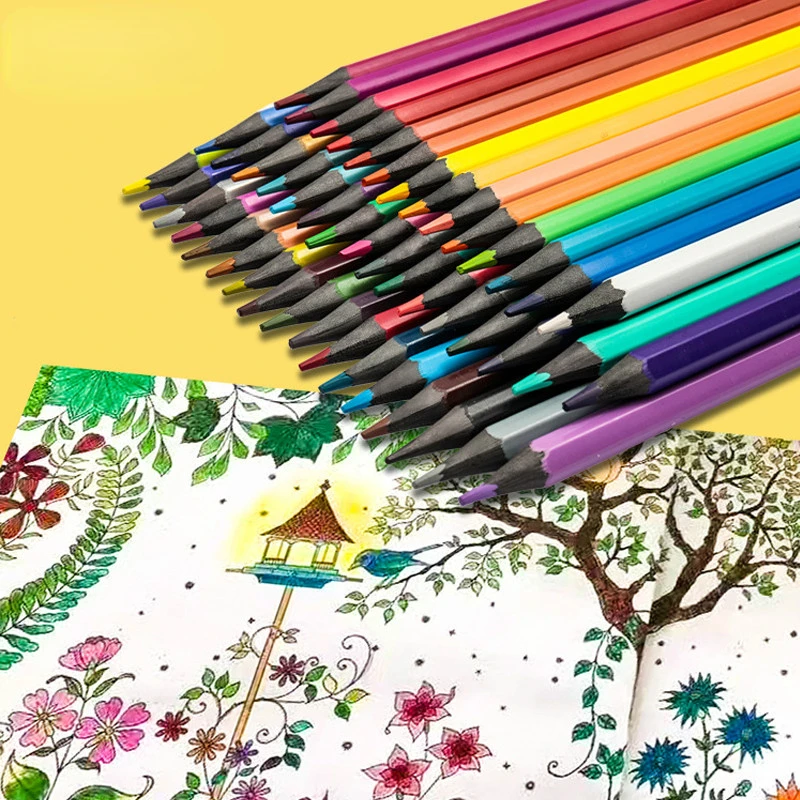 Профессиональный набор цветных карандашей - JIKUN Fine Art Drawing Набор карандашей на нетоксичной масляной основе для рисования эскизов художника 12/18/24/36/48 цветов