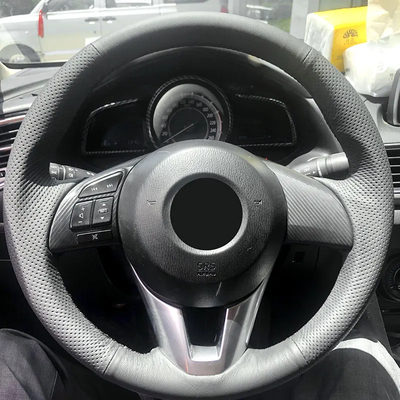 Автомобильная Оплетка Рулевого Колеса Mazda CX-5 CX5 Atenza 2014 Новая Mazda 3 Axela CX-3 Scion iA 2016 Перфорированная Кожа Из Микрофибры