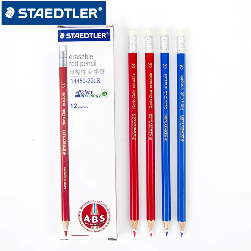 12шт Цветных карандашей STAEDTLER 144 с ластиком для рисования Школьные Канцелярские принадлежности Канцелярские товары для рукоделия Студенческие Карандаши для рисования