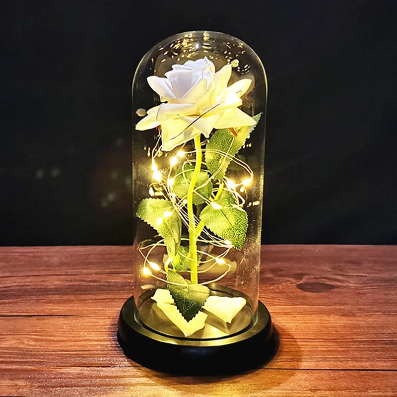 Светодиодные Вечные розы Ночные огни Подарки на День Святого Валентина 3D настольная лампа для спальни Свадебная прикроватная лампа для украшения дома