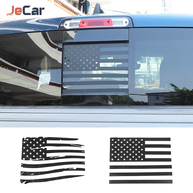 Наклейка с американским флагом на заднее стекло JeCar, украшение средней отделки лобового стекла для Dodge RAM 2009 ГОДА ВЫПУСКА