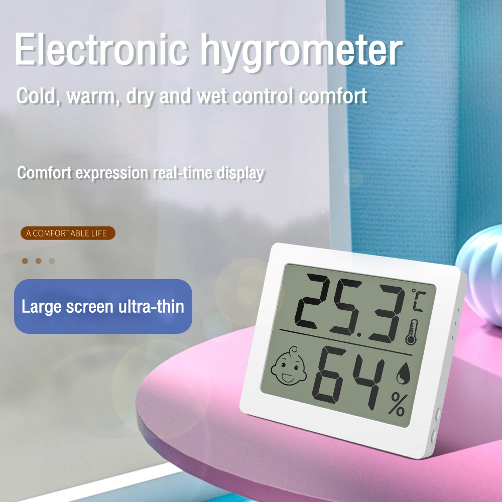 3,1-дюймовый ЖК-цифровой термометр-гигрометр, измеритель влажности в помещении, датчик влажности, метеостанция для дома, спальни