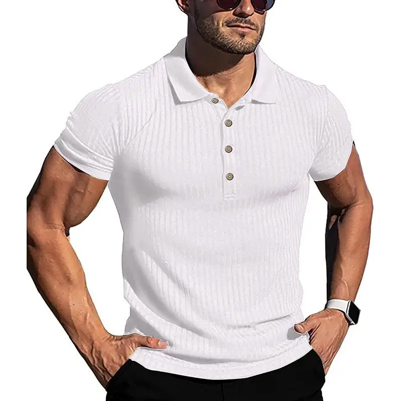 Летняя спортивная рубашка поло в американском стиле с коротким рукавом 2022, мужская футболка с отворотом для фитнеса с коротким рукавом