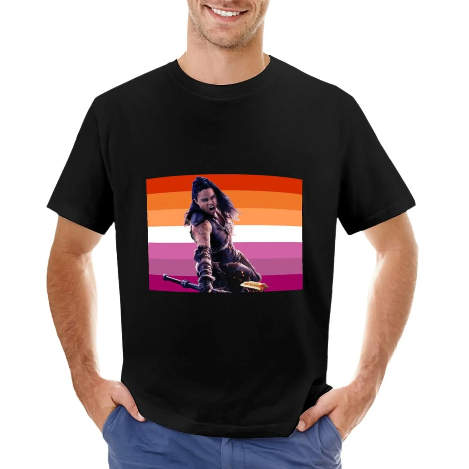 Футболка holga the barbarian lesbian, быстросохнущая футболка, футболки на заказ, создайте свою собственную футболку оверсайз, однотонные футболки для мужчин