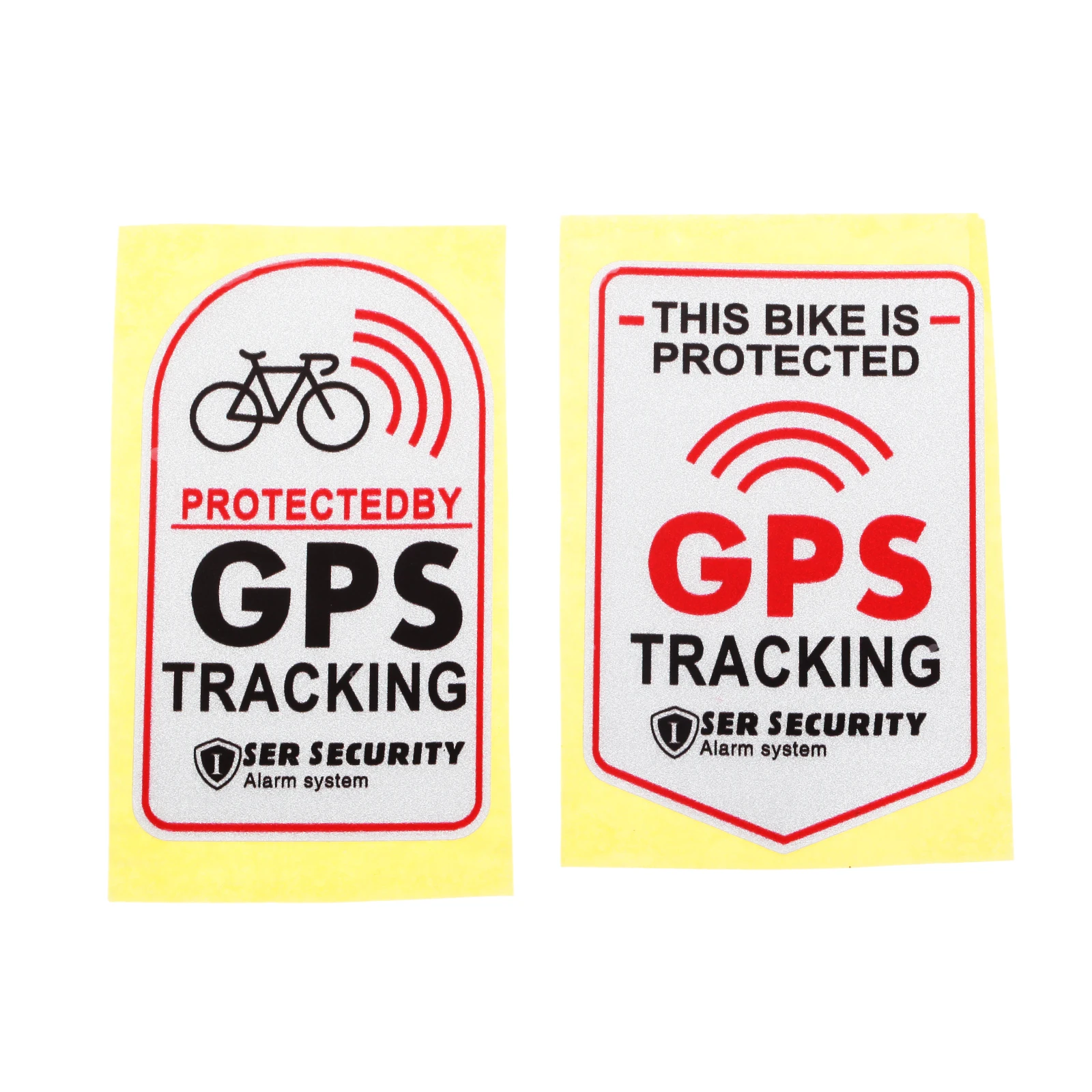 Предупреждающие светоотражающие виниловые наклейки Этот велосипед защищен сигнализацией GPS-слежения наклейка-противоугонная наклейка для скутера мотоцикла
