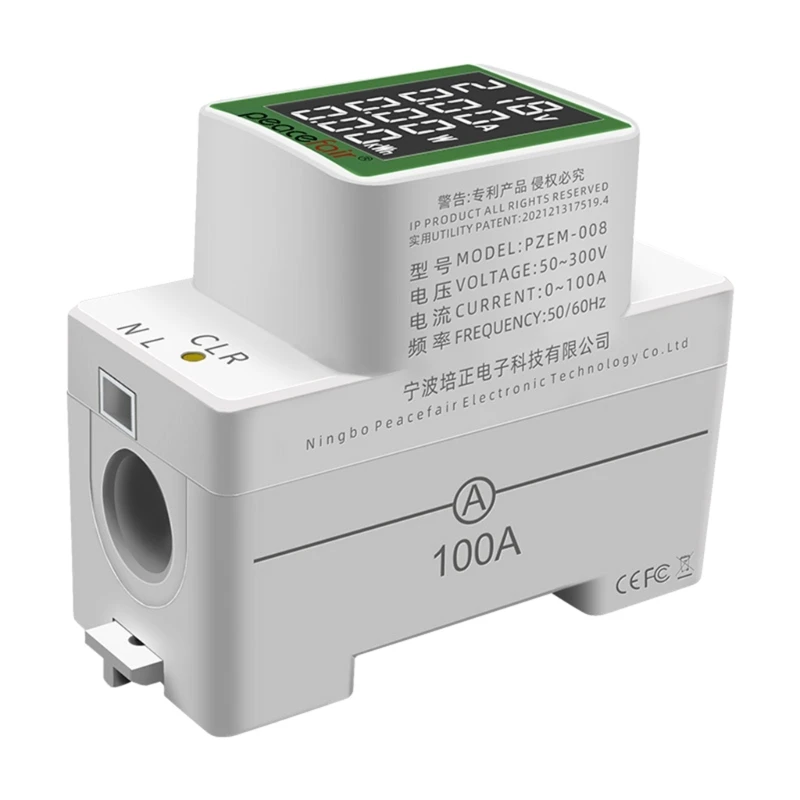 AC50V-300V 100A Напряжение-ток, кВтч-монитор электроэнергии-мультиметр с ЖК-дисплеем на Din-рейке