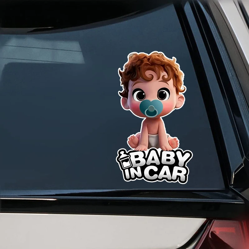 Самоклеящаяся наклейка из ПВХ для мальчика в машине, Автомобильная наклейка, Водонепроницаемые автомобильные декорации на бампер, заднее стекло.