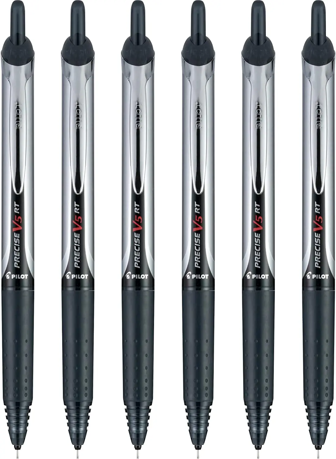 Шариковые Ручки PILOT Precise V5 RT Многоразового использования с выдвижными Шариковыми Ручками с жидкими Чернилами Extra Fine Point (0,5 мм), Черные Синие Красные Чернила