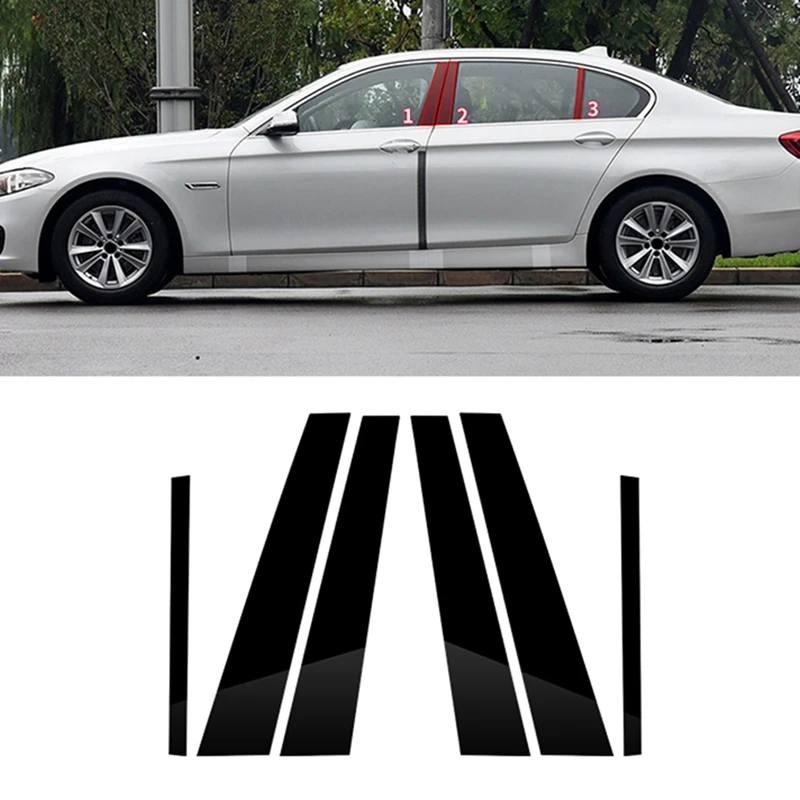 Оконная колонна двери автомобиля, отделка стойки стойки BC, наклейка из ПК для BMW-5 Серии F10 2011-2017, Аксессуары, Черный