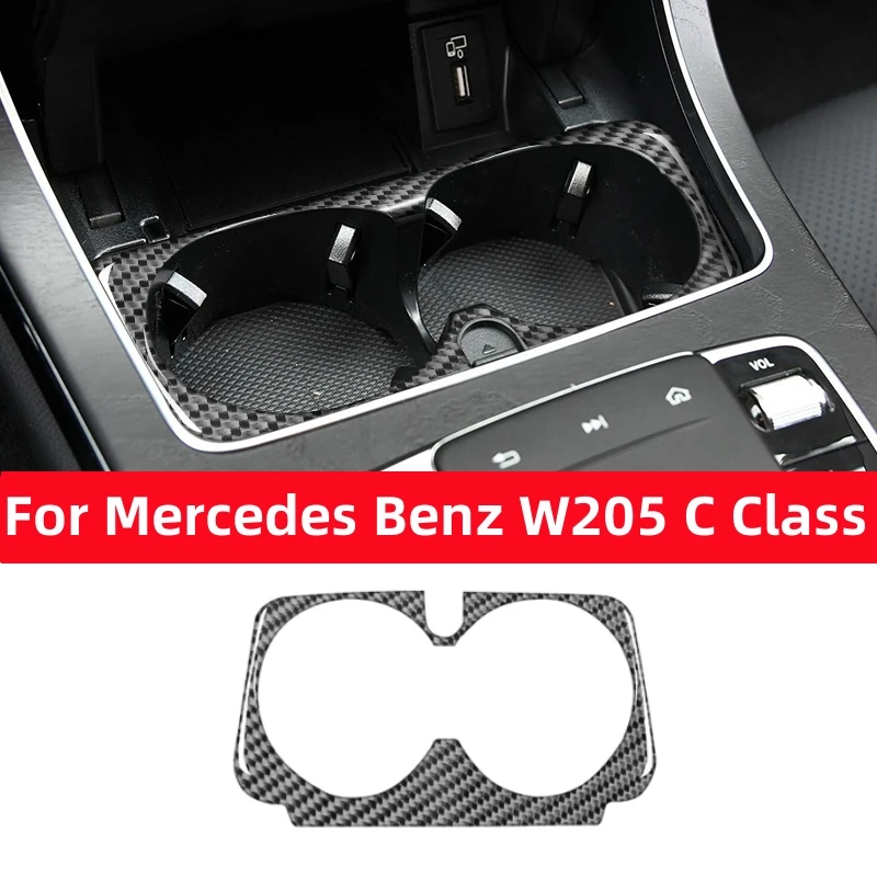 Для Mercedes Benz W205 C180 C200 C300 C GLC Класс Углеродного Волокна Центральная Консоль Подстаканник Отделка Рамка Наклейка Автомобильные Аксессуары