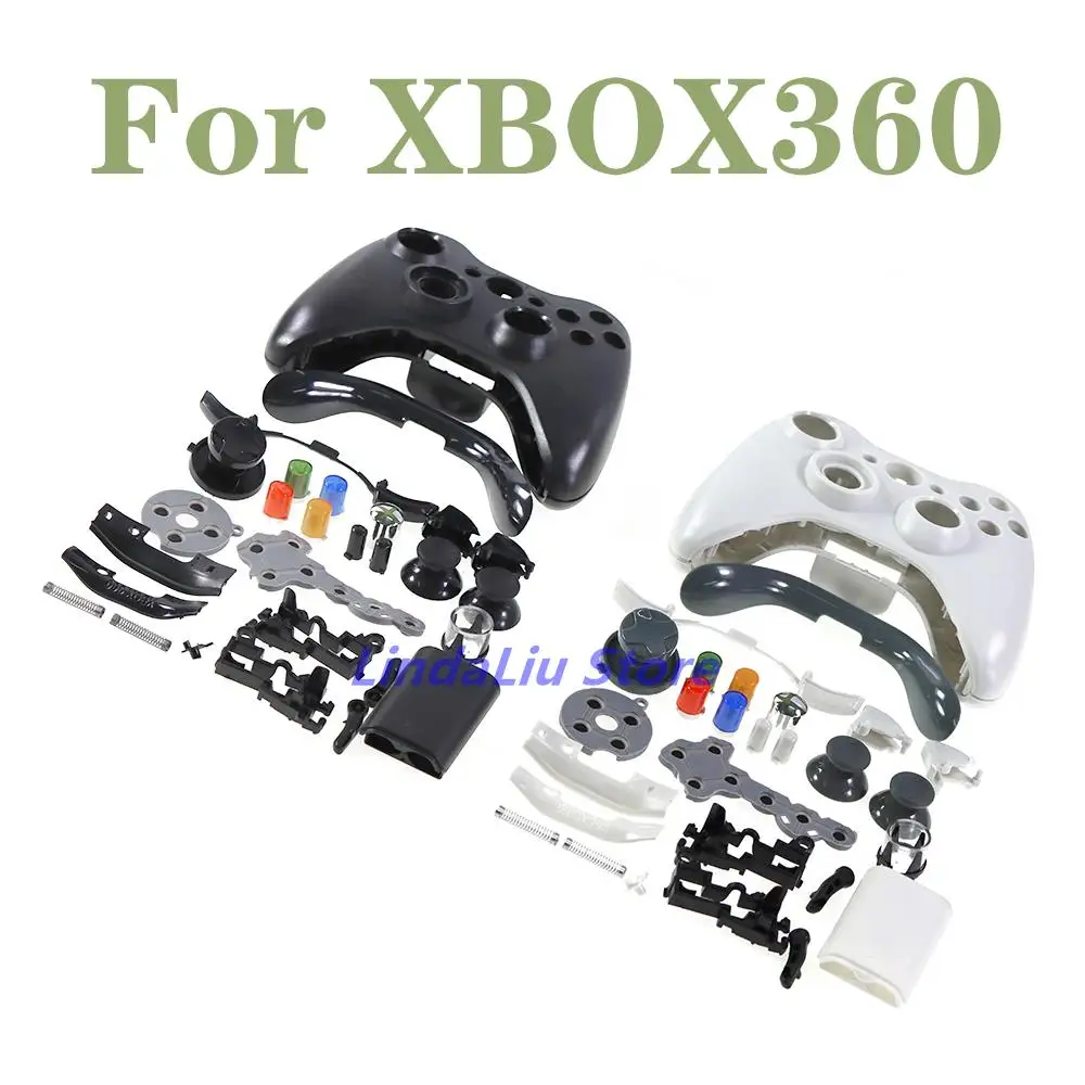 5 комплектов корпусов беспроводных контроллеров для Xbox 360 Корпус джойстика Корпус черный с большими пальцами и кнопками
