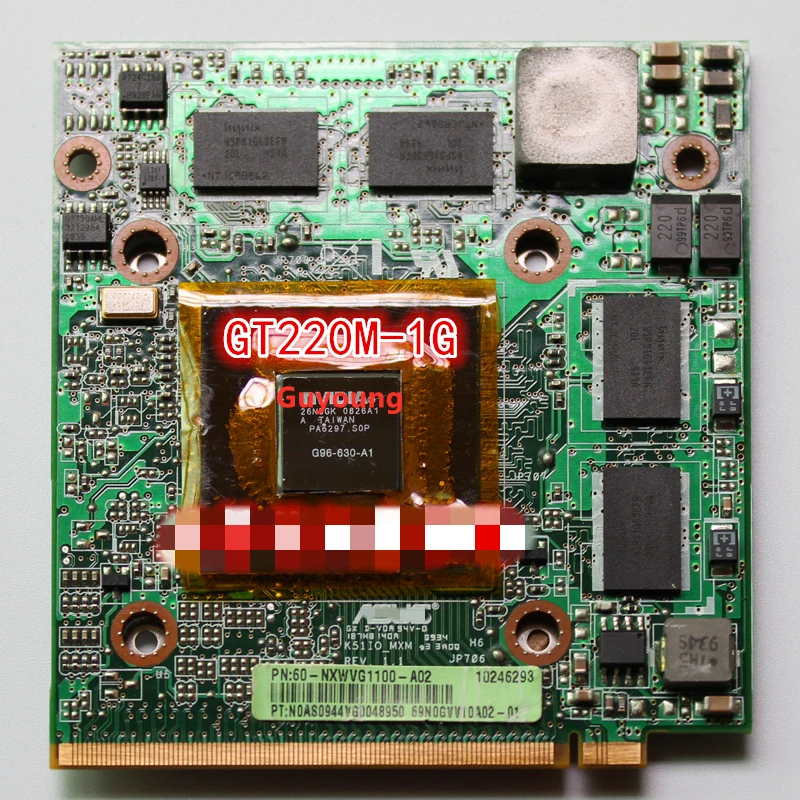 GT220M Видеокарта GT 220M 1GB VGA для ASUS X66IC K61IC K50IO K70IC X70IC K51IO