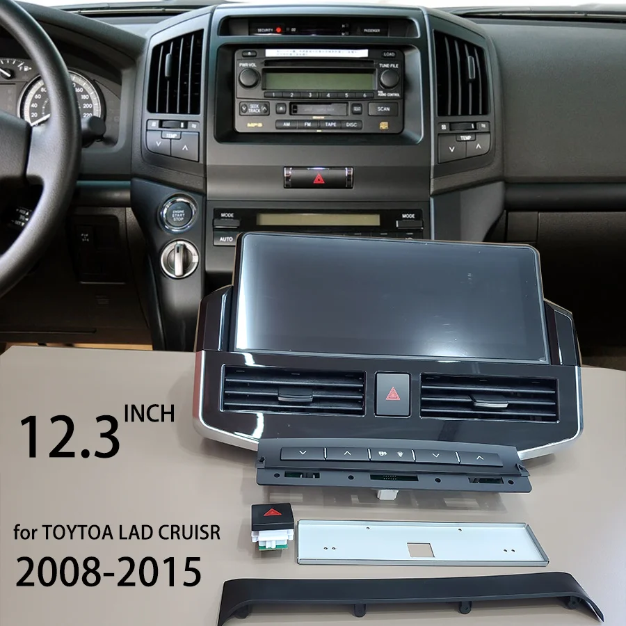 Для Toyota Land Cruiser 200 2008-2015 Автомагнитола Android 13 Мультимедиа 15-дюймовый экран LC200 GPS Навигация CarPlay Плеер 128 ГБ