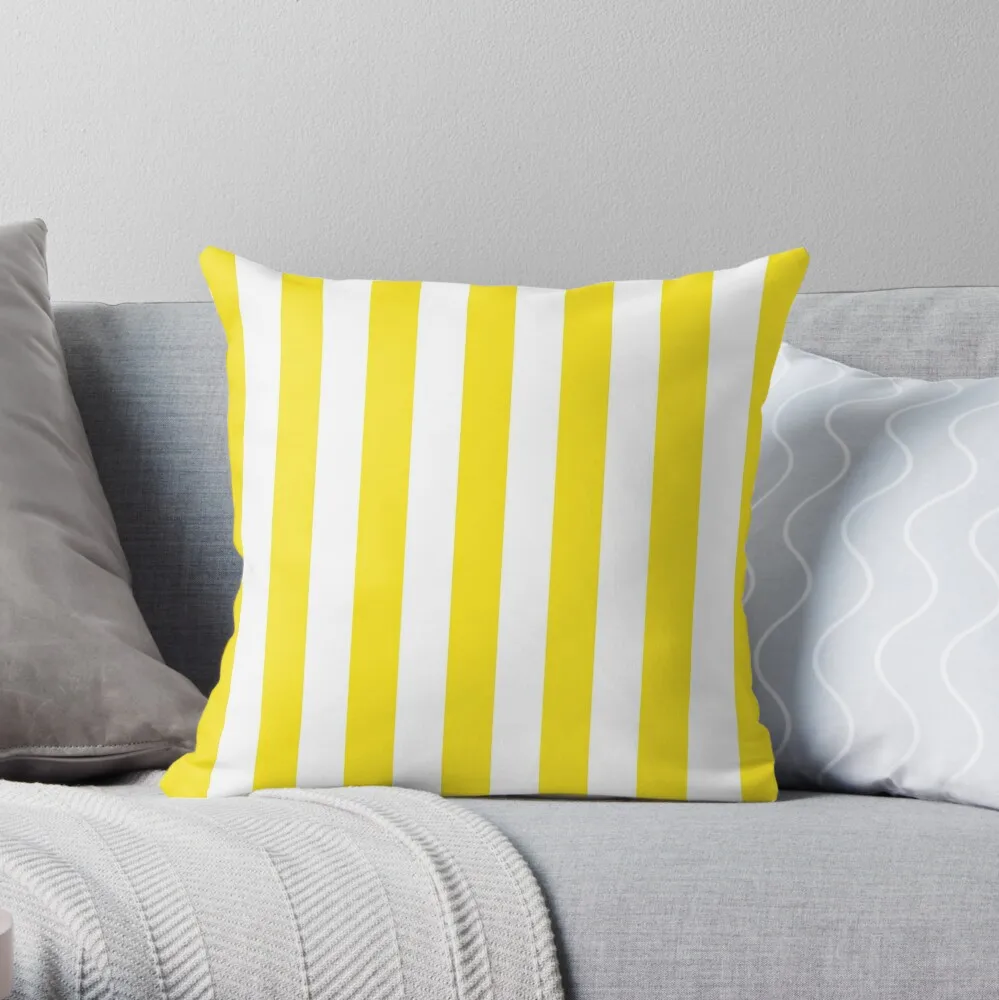 Желто-белый шезлонг с рисунком в полоску, подушка для дивана, чехлы для подушек
