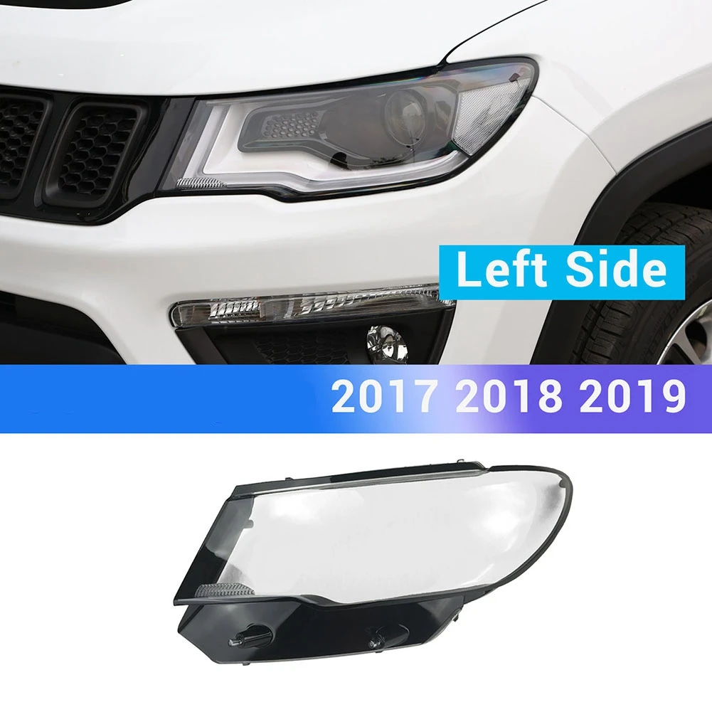 Крышка объектива фары автомобиля, Абажур, Прозрачный корпус переднего фонаря для Jeep Compass 2017 2018 2019 Левая сторона