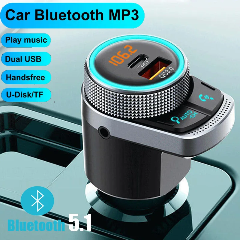 FM-передатчик Автоматическое Сканирование FM USB QC3.0 PD Type C Быстрая Зарядка Автомобильное Зарядное Устройство Bluetooth 5,0 Громкой Связи Автомобильный FM-Модулятор Автомобильные Комплекты