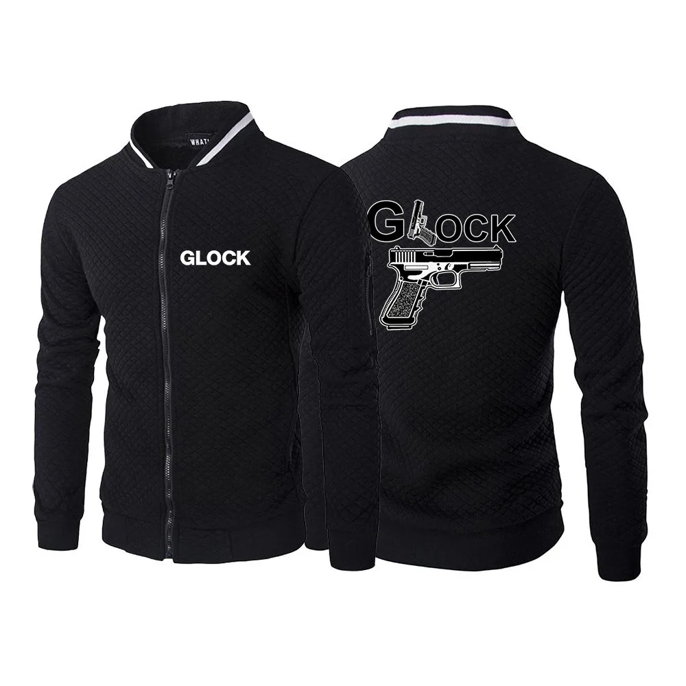 Высококачественная плюшевая куртка Glock Perfection Shooting с принтом, повседневная куртка на молнии со стоячим воротником, мужская уличная ветровка, верхняя одежда из плотной ткани