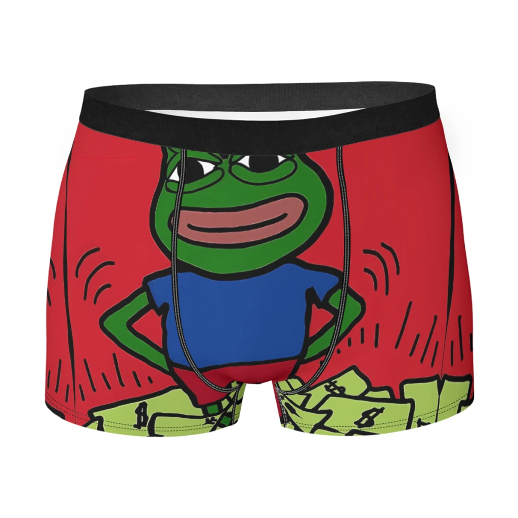 Трусы-боксеры Rich Pepe the Frog, мужские трусы Homme, мужское нижнее белье, вентиляционные шорты, трусы-боксеры