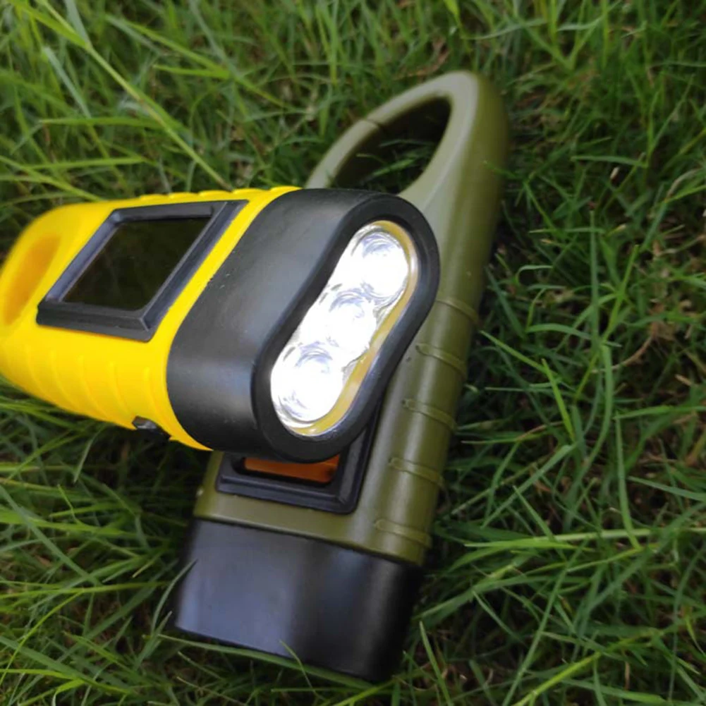 Ручной солнечный Динамо-факел для путешествий на открытом воздухе Аварийный светодиодный фонарик