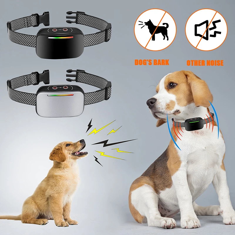 Устройство для защиты от лая домашних собак USB Ультразвуковой Интеллектуальный Электрический Ошейник для Дрессировки собак Вибрационный Водонепроницаемый Ошейник для остановки Лая собак