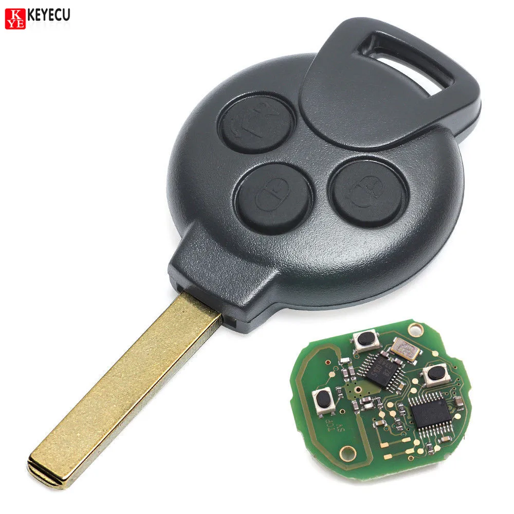 KEYECU Высококачественный 3-кнопочный дистанционный ключ без ключа для MERCEDES Benz Smart 451 434 МГц с чипом 7941