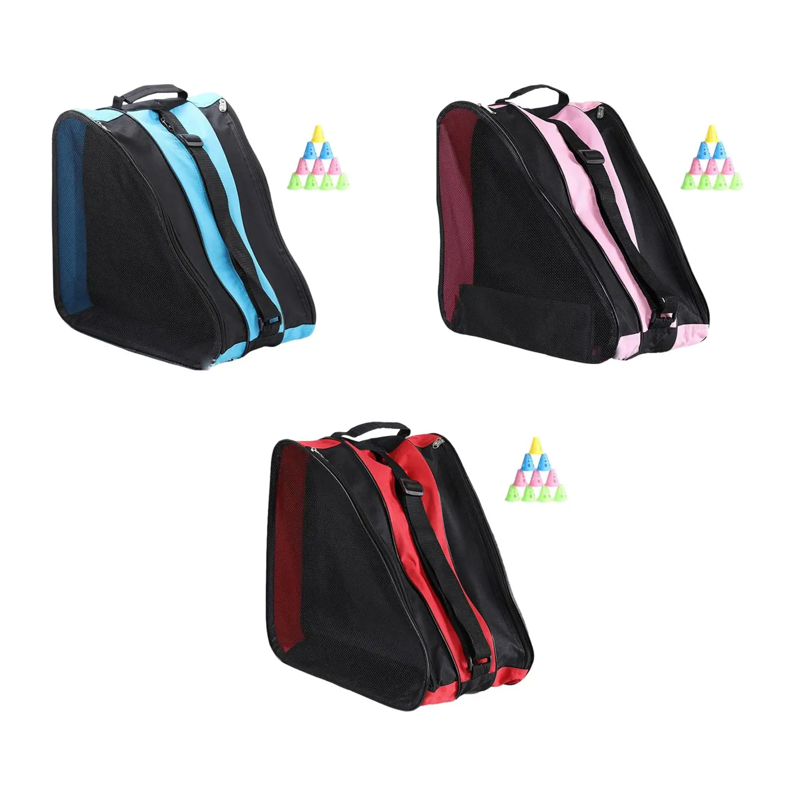 Прочные сумки для роликовых коньков, дышащие сумки для коньков с регулируемым плечевым ремнем и верхней ручкой, сумка для роликовых коньков для мальчика и девочки