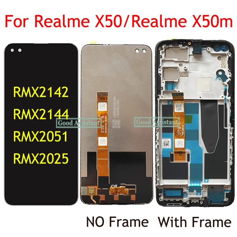 Оригинал для OPPO Realme X50 5G X50m RMX2051 RMX2144 ЖК-дисплей С Сенсорной панелью, Дигитайзер В Сборе, Замена/С Рамкой