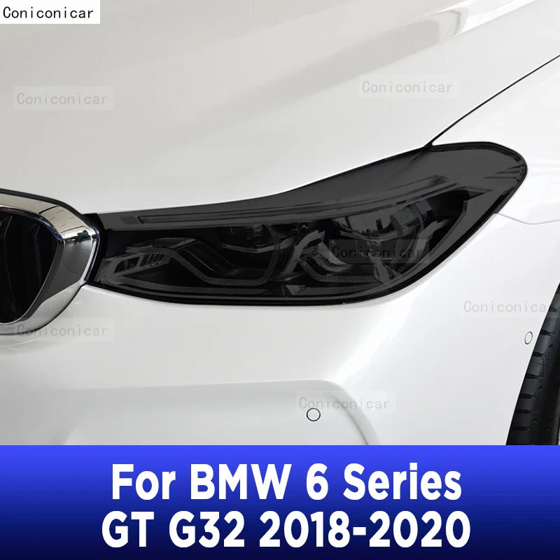 2 предмета, восстановление защитной пленки для автомобильных фар, Прозрачная черная наклейка из ТПУ для BMW 6 серии GT G32 2020, Аксессуары