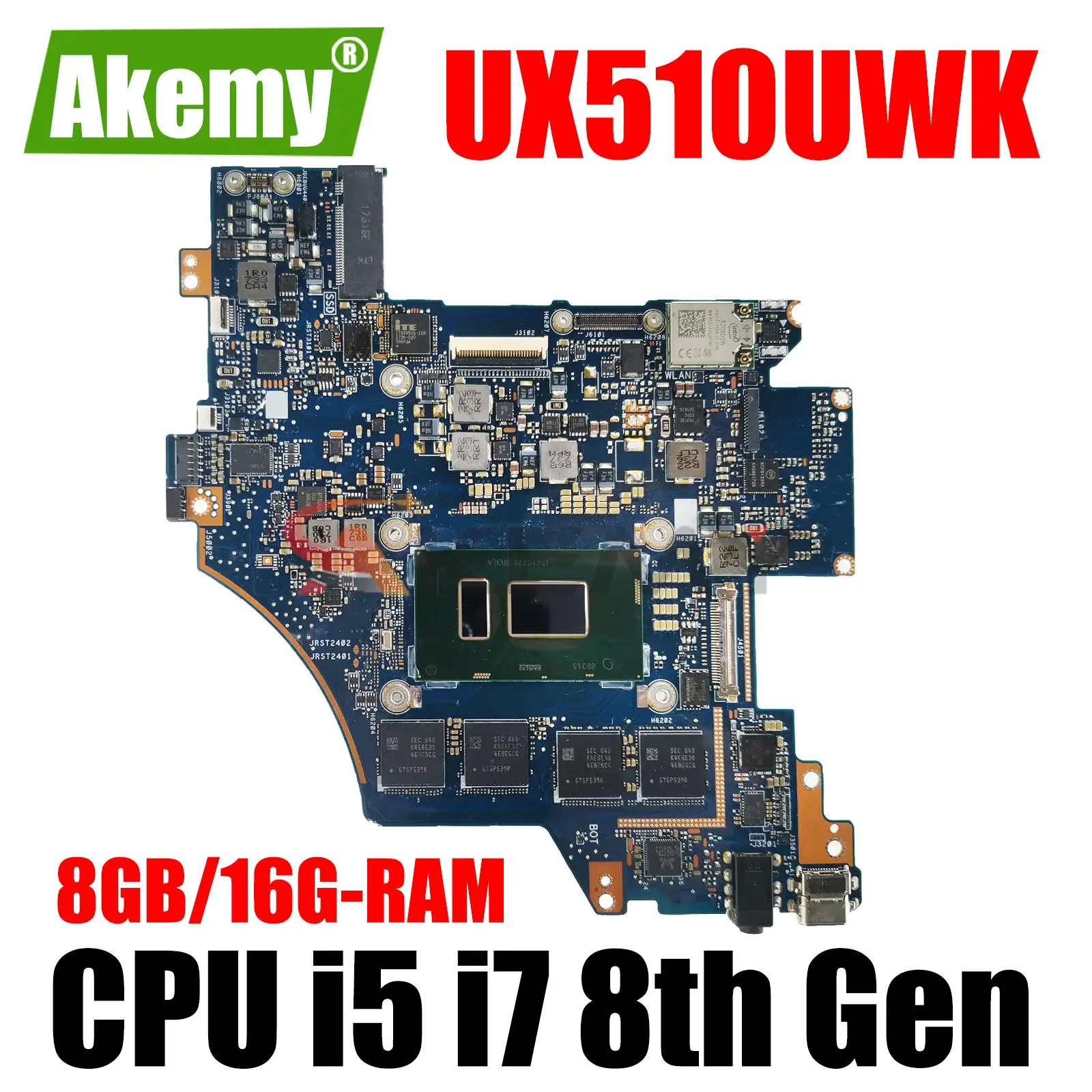 Материнская плата UX370UAR Для ASUS Zenbook Flip S Q325UAR UX370UAF UX370UA UX370U Материнская Плата ноутбука I7- I5 7th 8th 8GB/16G-Тест оперативной памяти