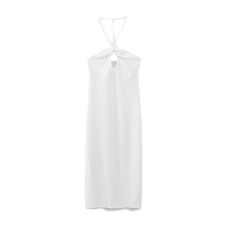 YENKYE/ Новое женское модное сексуальное платье с открытой спиной и открытыми плечами в рубчик, облегающее платье, Vestido
