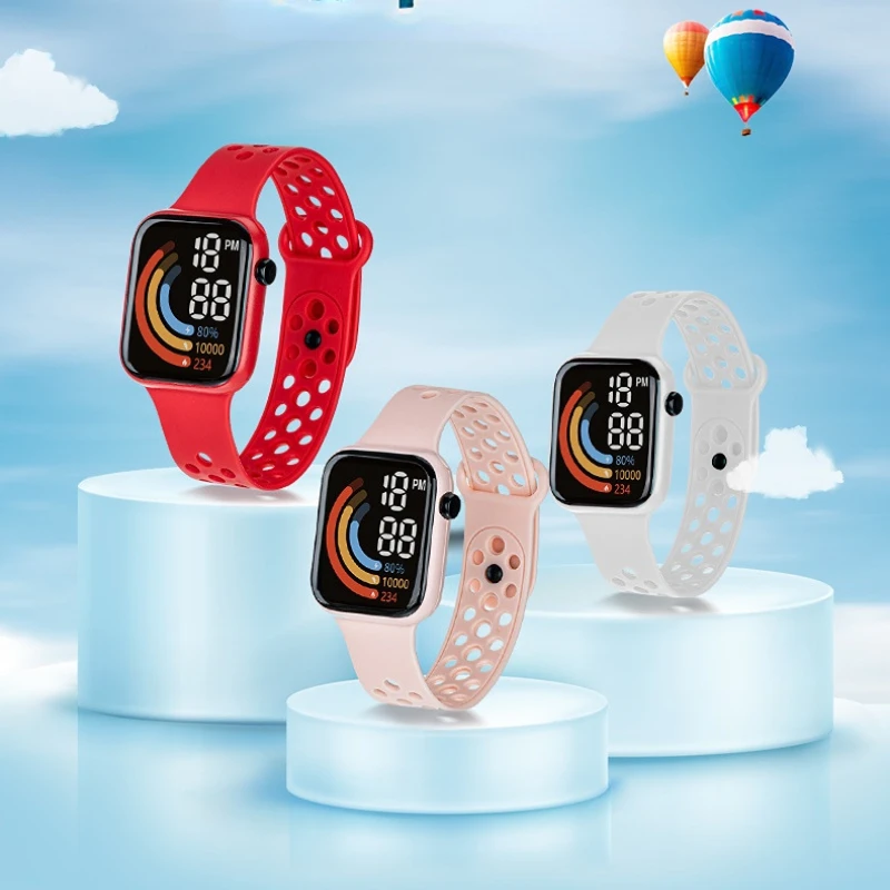 Силиконовые детские смарт-часы Электронные смарт-часы Водонепроницаемые Смарт-часы для мальчиков девочек студентов Цифровые наручные часы водонепроницаемые