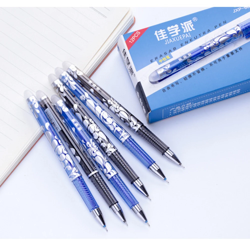 5шт 0,5 мм Стираемая Ручка Синие Черные Чернила Гелевая Ручка Стираемый Стержень Для Заправки Моющаяся Ручка Школьные и Офисные Канцелярские Принадлежности Гелевая Чернильная Ручка