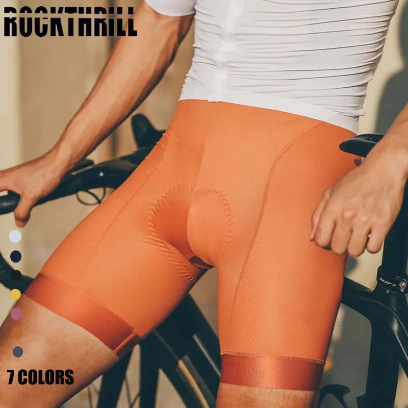 Велосипедные нагрудники Rockthrill 7 цветов, Дышащие мужские велосипедные колготки с подкладкой для горного велосипеда, велосипедные шорты Triathlon Man Pro MTB
