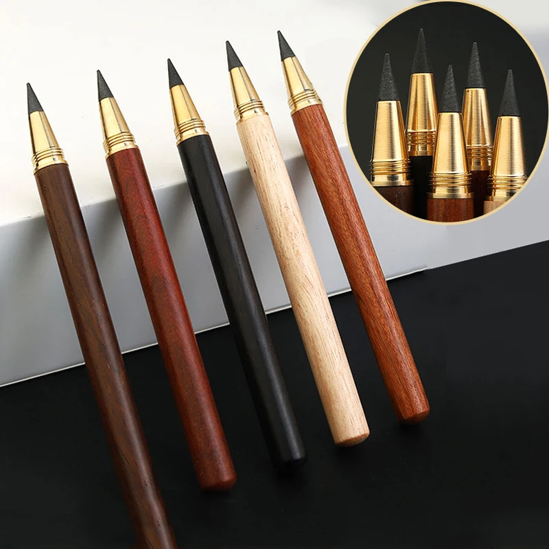 Креативный Латунный деревянный Вечный карандаш HB Unlimited Для письма ручкой без чернил, долговечные принадлежности для рисования художественных эскизов, сменный наконечник