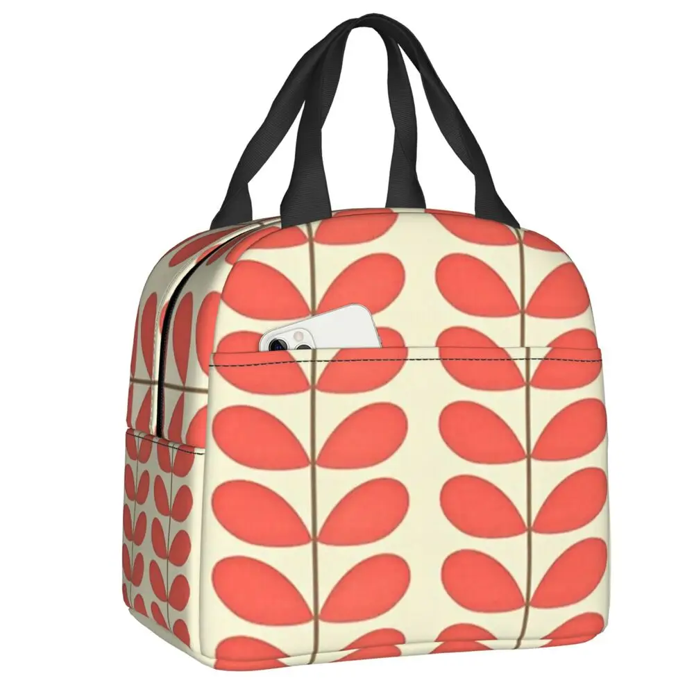 Красная многоствольная сумка для ланча Orla Kili с изоляцией красного цвета, женская сумка для ланча в скандинавском стиле с цветами, для кемпинга, путешествий, коробка для еды