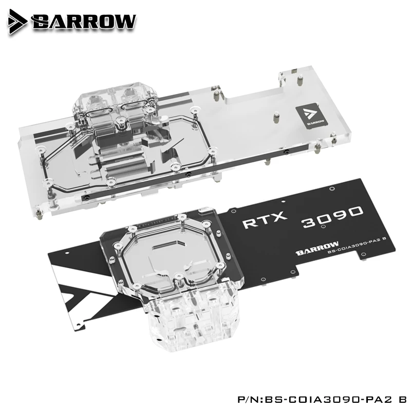Водяной блок двойного охлаждения BARROW используется для красочной видеокарты iGame RTX 3090 Advanced OC/RTX 3080 Ultra OC GPU С объединительной платой A-RGB