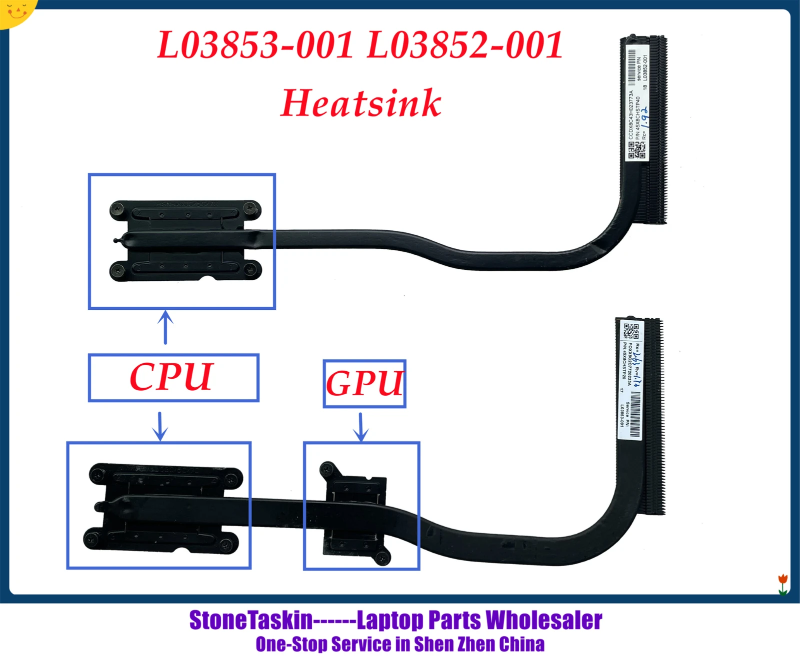StoneTaskin L03853-001 45X8CHSTP20 L03852-001 45X8CHSTP40 L03854-001 Для HP Probook 450 G5 Радиатор Охлаждения процессора с Вентилятором