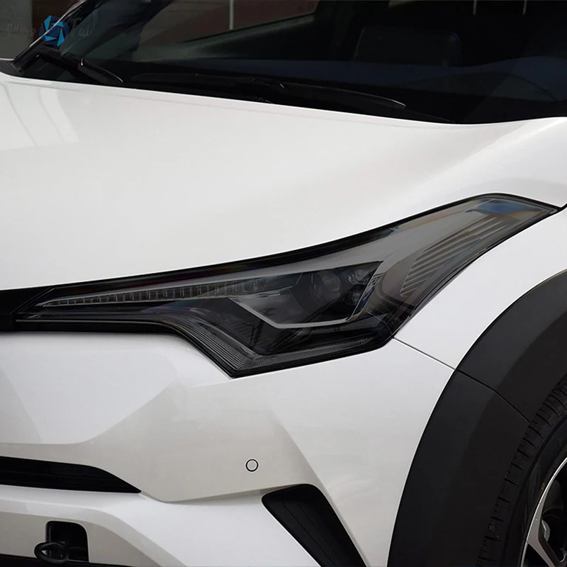 2 Шт Защитная пленка для автомобильных фар с дымчато-черным оттенком, виниловая прозрачная наклейка TPU для Toyota CHR 2018 2019 2020 2021